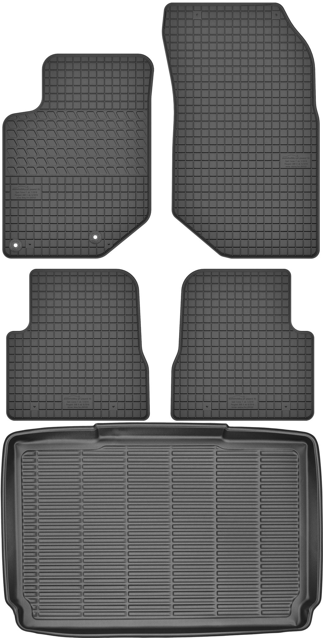 Peugeot 208 Ii/gt Schrägheck Ab 2019 Set - Gummifußmatten + Kofferraummatte