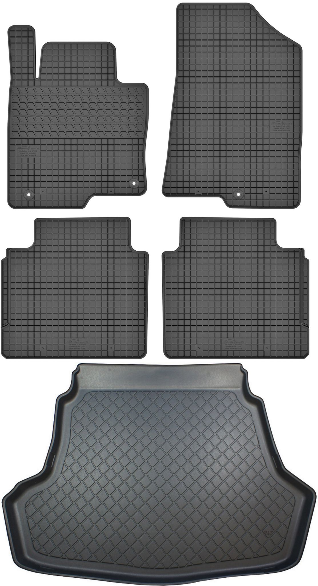 Kia Optima Iv Limousine (november 2015–2019) – Set: Gummifußmatten + Kofferraummatte