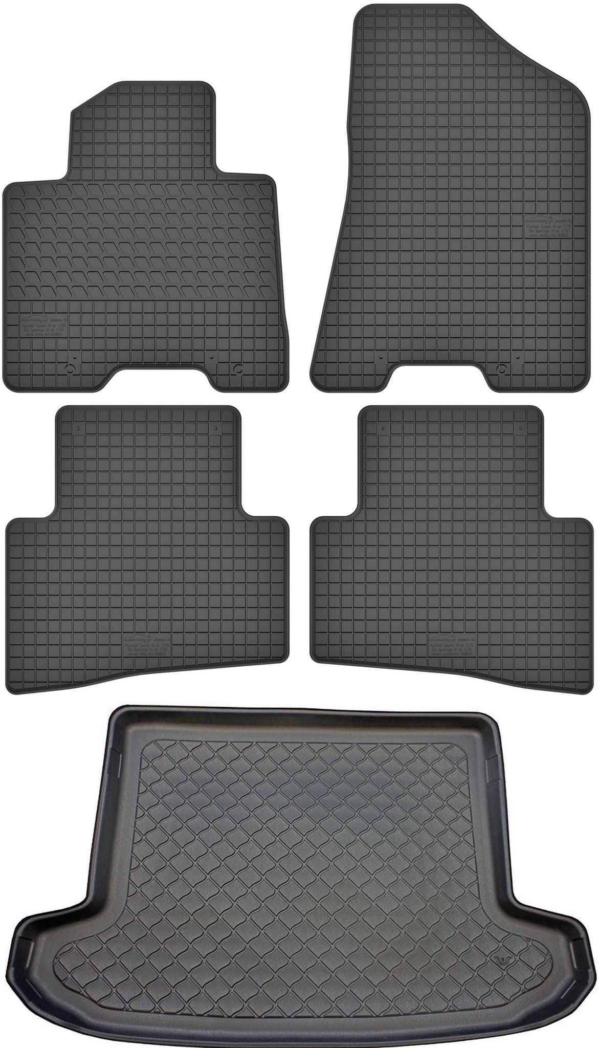 Hyundai Tucson Iii Suv Ab 07.2015 Set - Gummifußmatten + Kofferraummatte