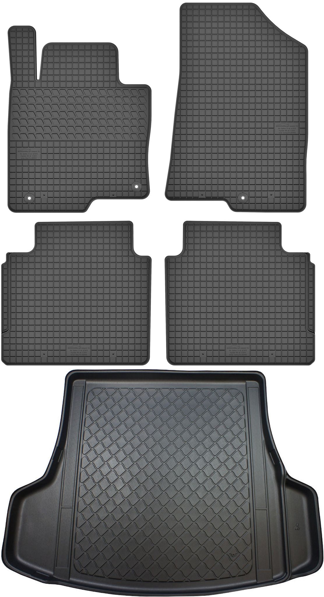 Kia Optima Iv Kombi (09.2016–2020) – Set: Gummifußmatten + Kofferraummatte