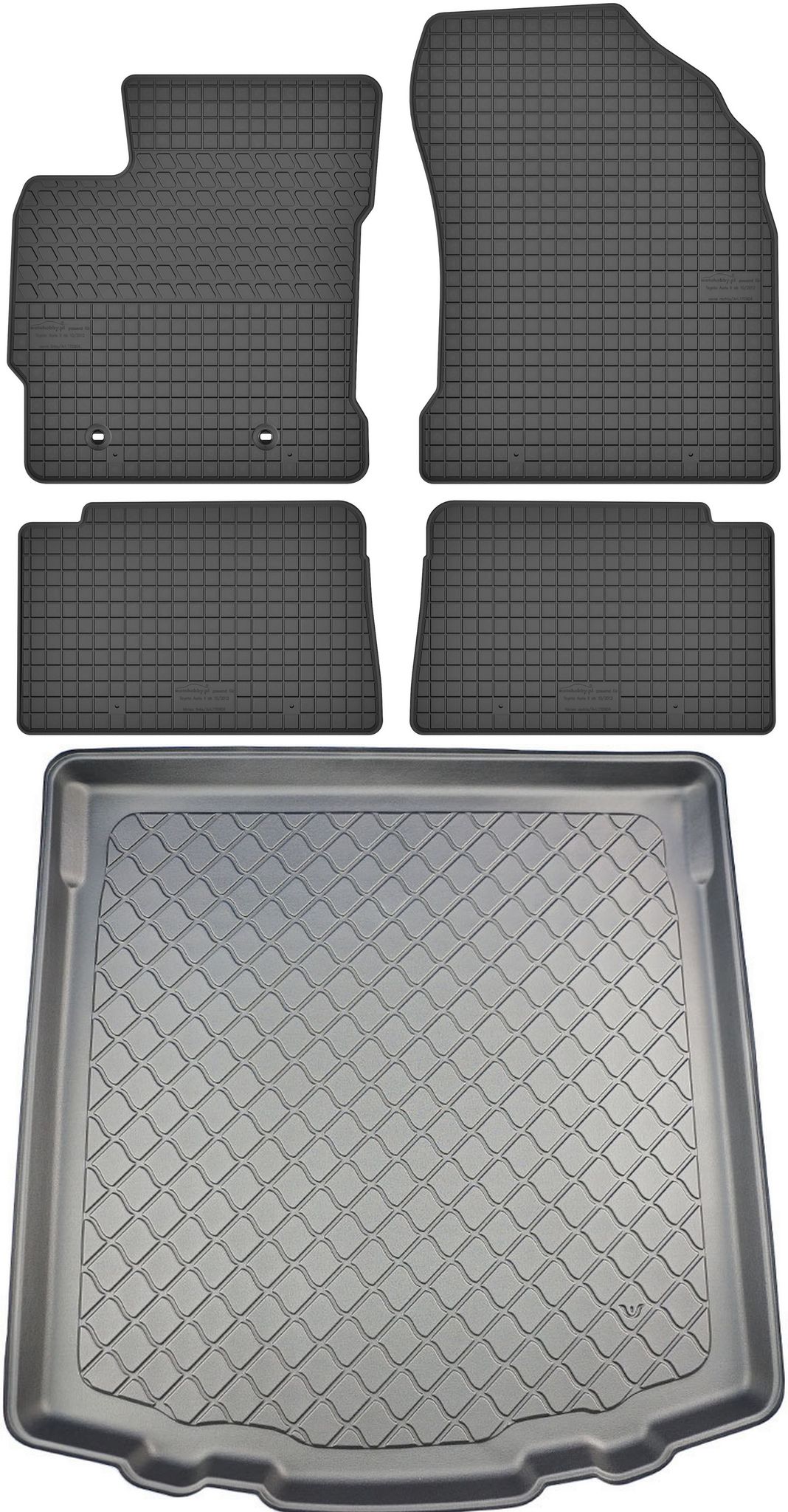 Toyota Auris Ii Touring Sports Hybrid Kombi (07.2013–12.2018) – Set: Gummifußmatten + Kofferraummatte