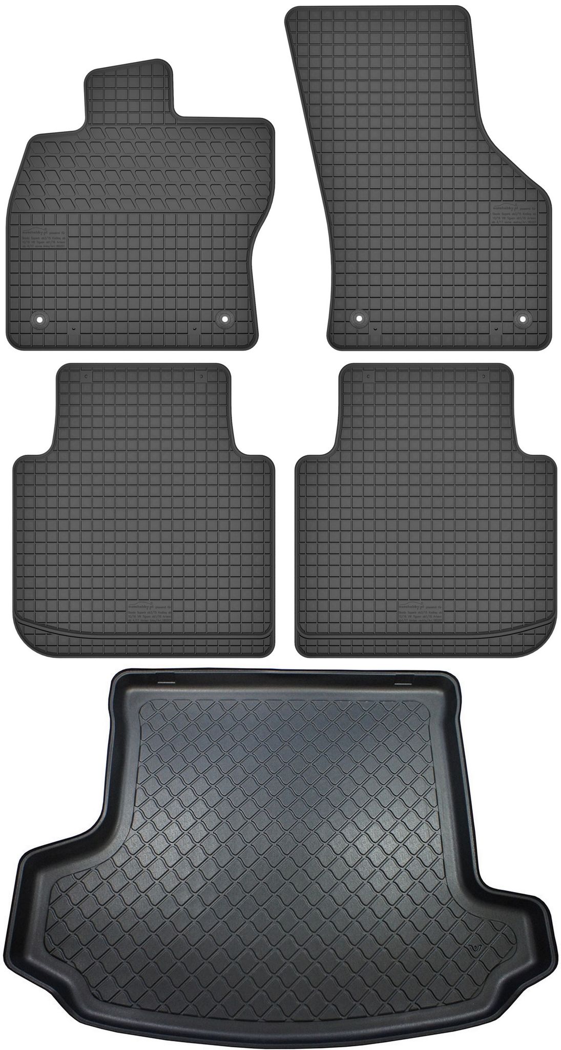 Skoda Kodiaq Suv Ab März 2017 Set – Gummifußmatten + Kofferraummatte