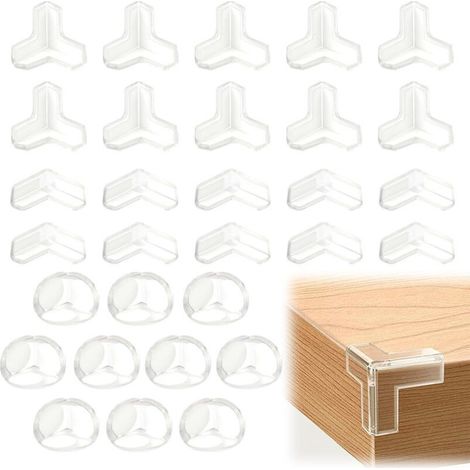 Set Mit 30 Tischkantenschonern, 3 Formen, Transparente Eckenschoner Für Babys, Tischkantenschoner, Möbelkantenschoner