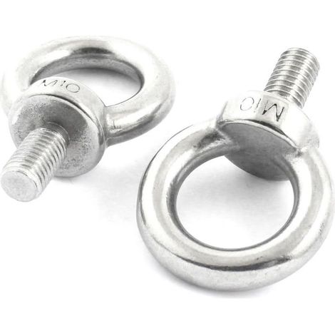 2pcs Silberfarbene Edelstahl-drahtseil-ringschraube 10mm Gewinde (e3e4dd8ac0ac7213b11afaacd83cad1c)