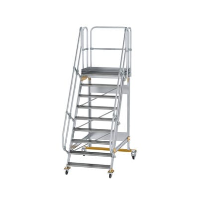 MUNK Aluminium-Plattformtreppe fahrbar 60° 9 Stufen