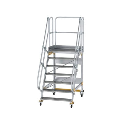 MUNK Aluminium-Plattformtreppe fahrbar 60° 7 Stufen