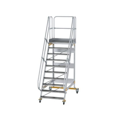 MUNK Aluminium-Plattformtreppe fahrbar 60° 10 Stufen