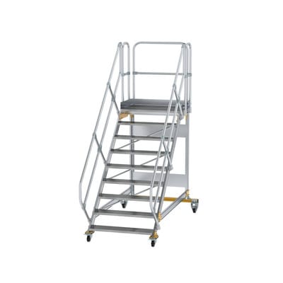 MUNK Aluminium-Plattformtreppe fahrbar 45° 9 Stufen