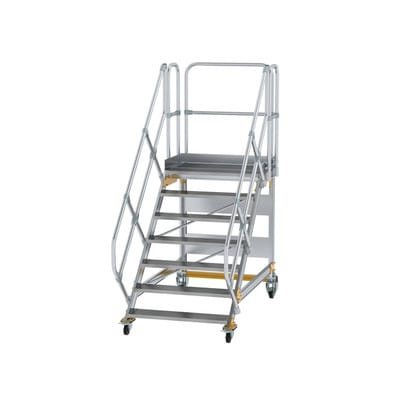 MUNK Aluminium-Plattformtreppe fahrbar 45° 7 Stufen