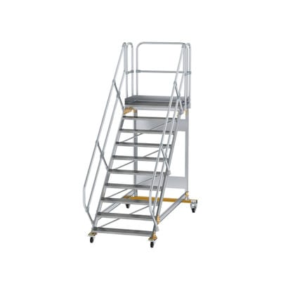 MUNK Aluminium-Plattformtreppe fahrbar 45° 10 Stufen