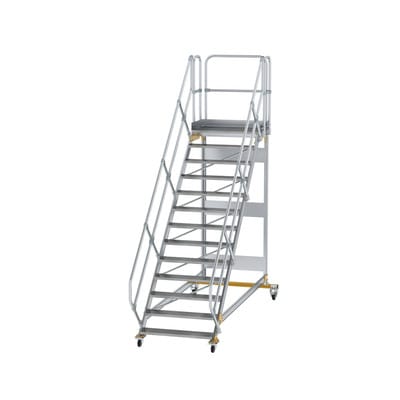 MUNK Aluminium-Plattformtreppe fahrbar 45° 13 Stufen