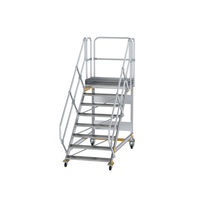MUNK Aluminium-Plattformtreppe fahrbar 45° 8 Stufen