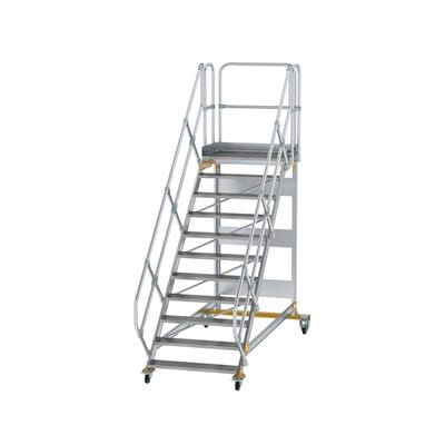MUNK Aluminium-Plattformtreppe fahrbar 45° 11 Stufen