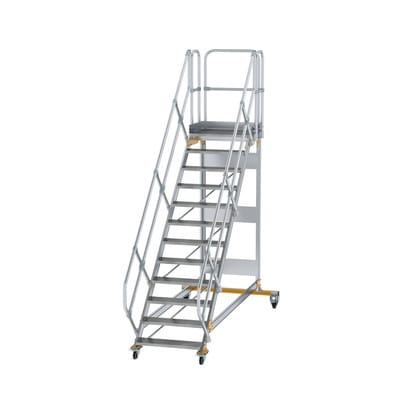 MUNK Aluminium-Plattformtreppe fahrbar 45° 12 Stufen