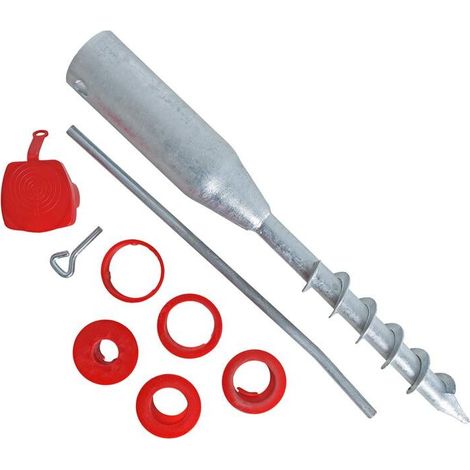 Einschraubbarer Sonnenschirmständer Aus Verzinktem Metall – Länge 57 Cm – Innendurchmesser 68 Mm – Adapter Für Rohre Von 25 Bis 58 Mm
