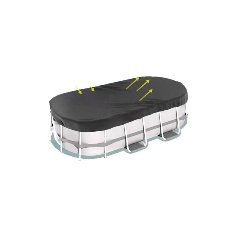Ovale Abdeckung Für Aufstellpools – Ovale Solarabdeckung Für Pools – Robuste Winterabdeckung – Wasser- Und Staubabweisend – 488 X 305 X 25 Cm