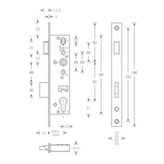 SSF Panik-RR-Einsteckschl.E 24/40/92/9mm DIN L/R Kl 3