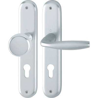 Hoppe Langschildgarnitur New York 53/273P/1810 Alu. F1 PZ 72mm DIN L/R