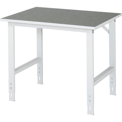 Rau Arbeitstisch Tom BxTxH 1000x800x760-1080mm, Linoleum Arbeitsplatte