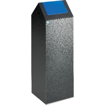 VAR Wertstoffsammelgerät WSG 85 S Korpus antik-silber Einwurfklappe enzianblau 89 l