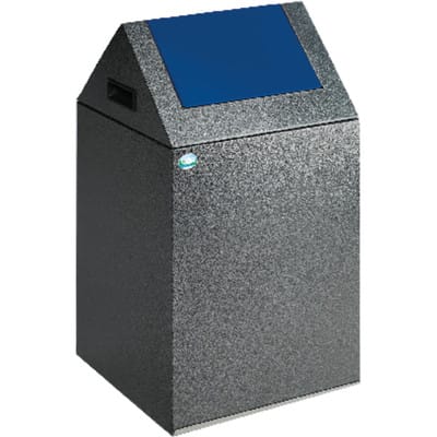 VAR Wertstoffsammelgerät WSG 40 S Korpus antik-silber Einwurfklappe enzianblau 43 l