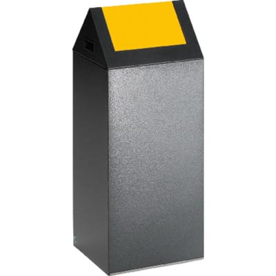 VAR Wertstoffsammelgerät WSG 55 S Korpus antik-silber Einwurfklappe gelb 60 l