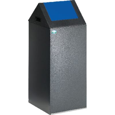 VAR Wertstoffsammelgerät WSG 55 S Korpus antik-silber Einwurfklappe enzianblau 60 l