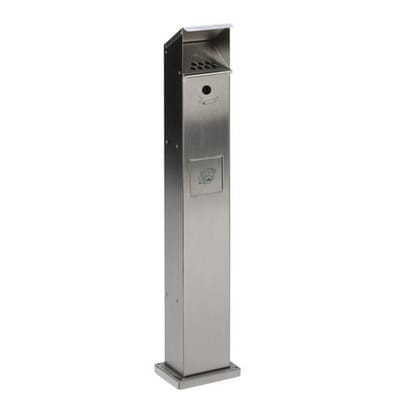 VAR Ascher/Abfallsammler Standsäule SG 115 silber 2 l/5 l