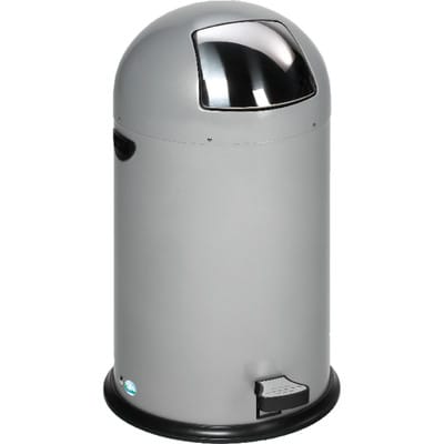 VAR Abfallsammler 40 L mit Fußpedal silber 37 l