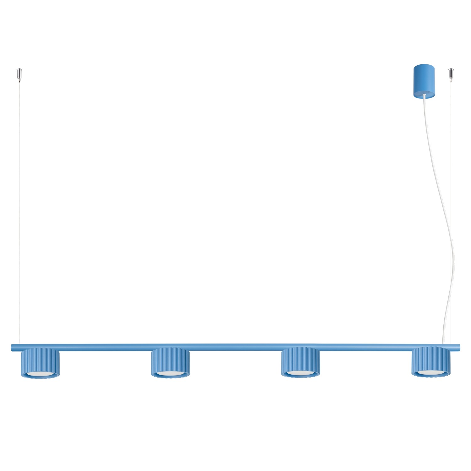 Kronleuchter Aura Hellblau 4xgx53 122cm Aluminium Sollux