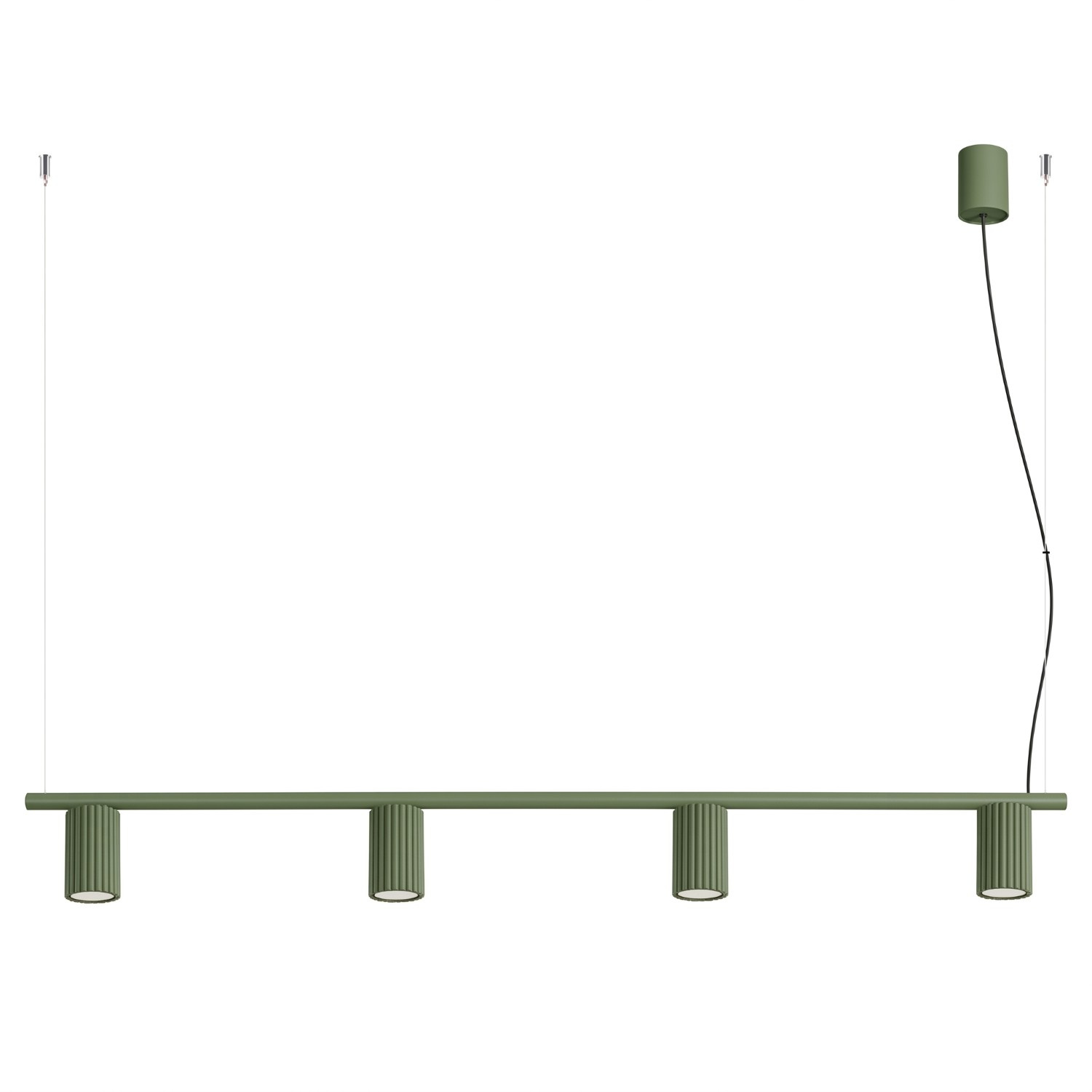 Kronleuchter Karbon Olivgrün 4xgu10 122cm Aluminium Sollux