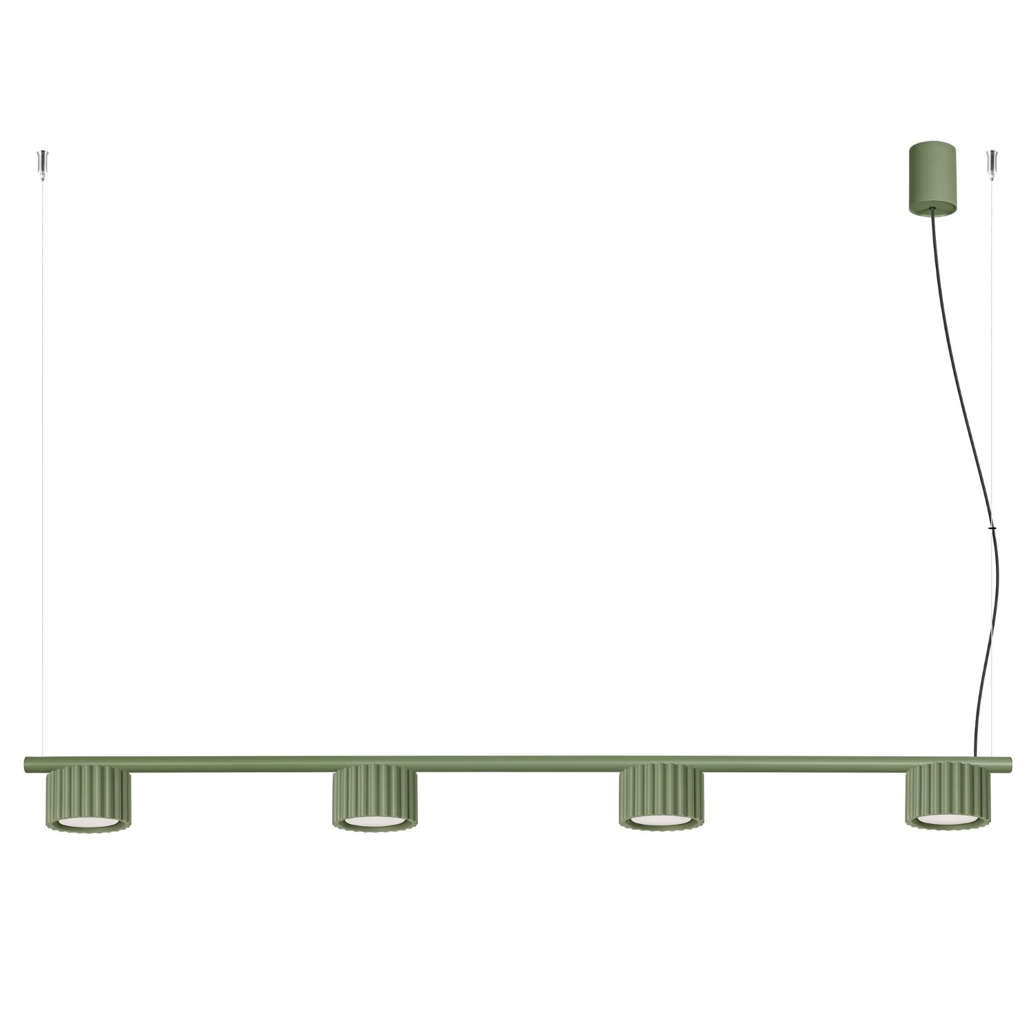 Kronleuchter Aura Olivgrün 4xgx53 122cm Aluminium Sollux
