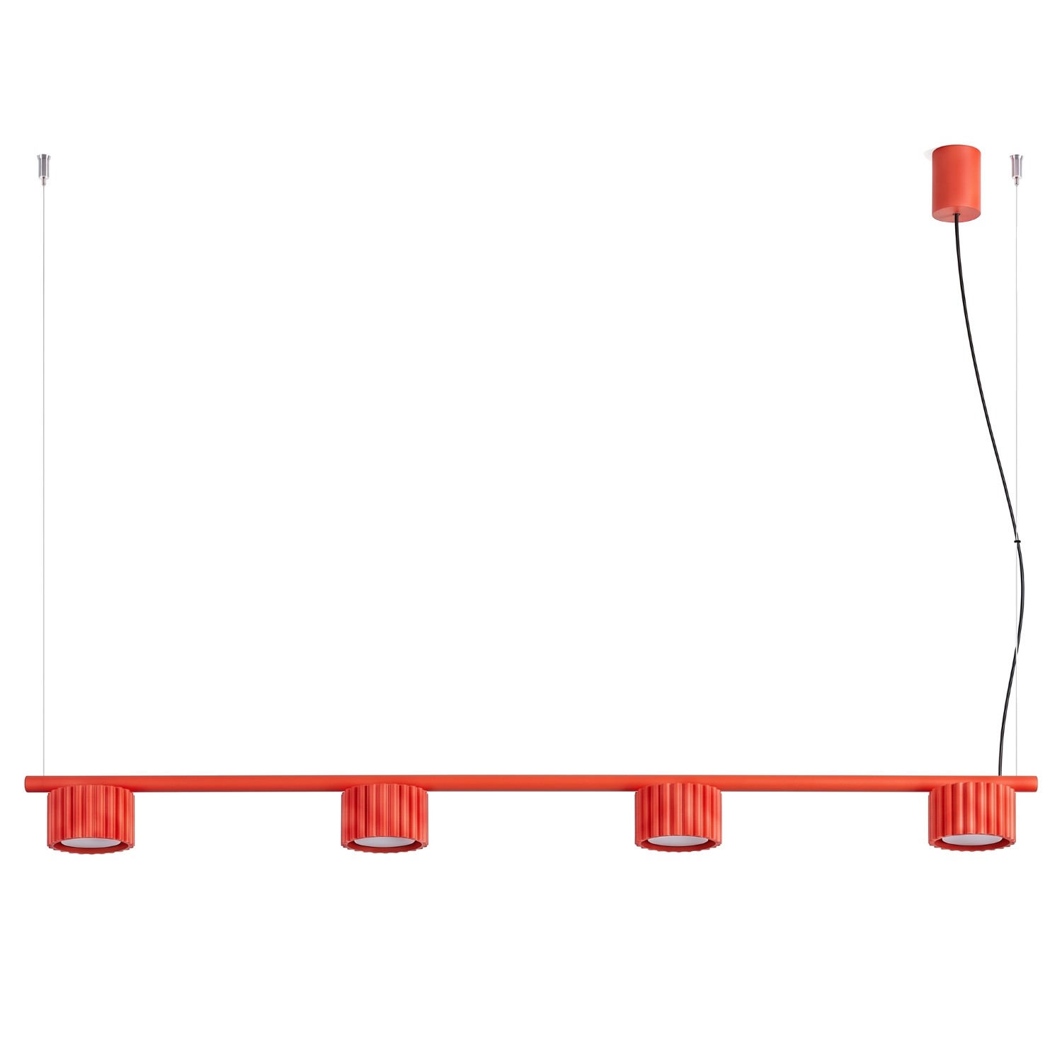 Kronleuchter Aura Rot 4xgx53 122cm Aluminium Sollux