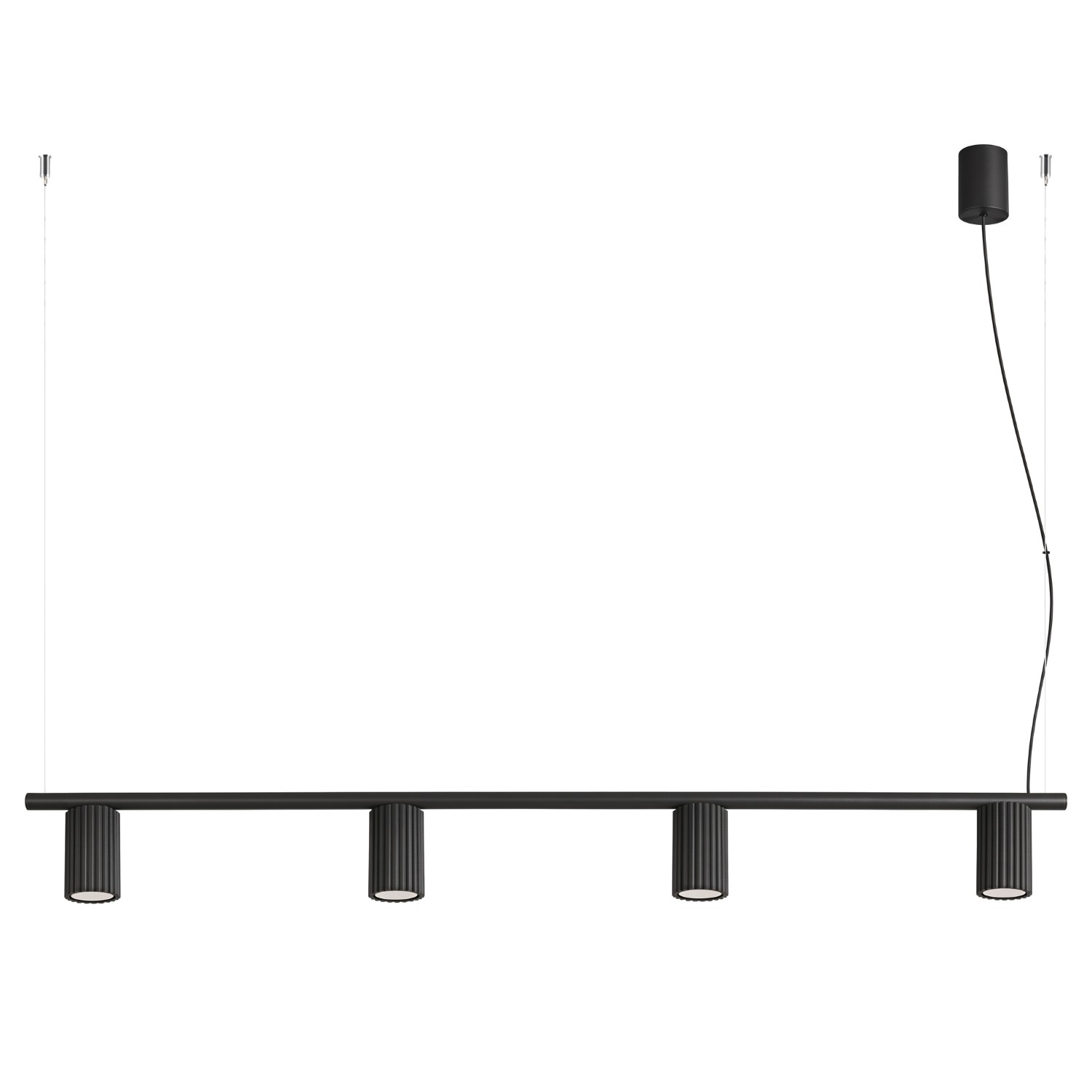 Kronleuchter Karbon Schwarz 4xgu10 122cm Aluminium Sollux