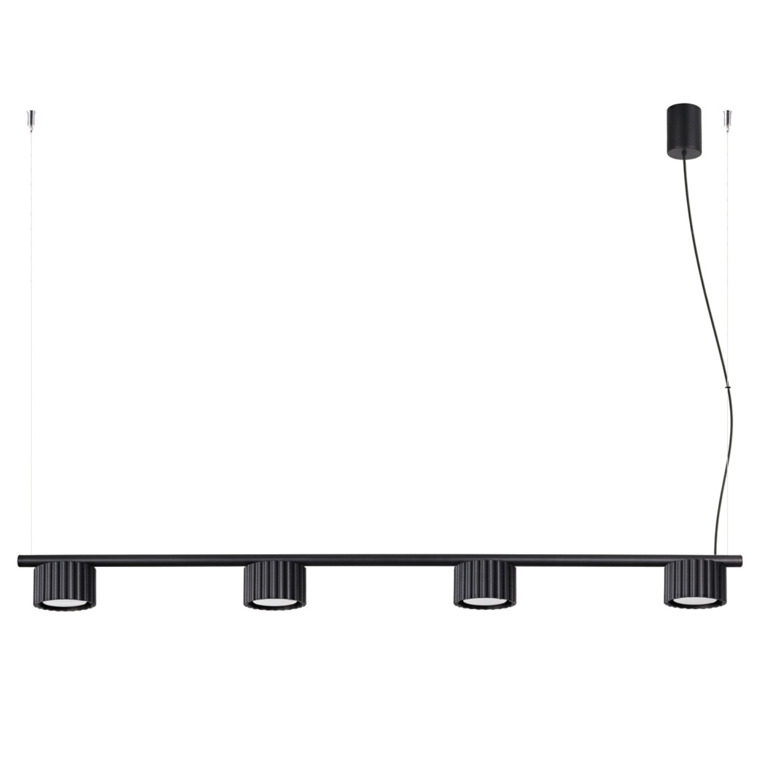 Kronleuchter Aura Schwarz 4xgx53 122cm Aluminium Sollux