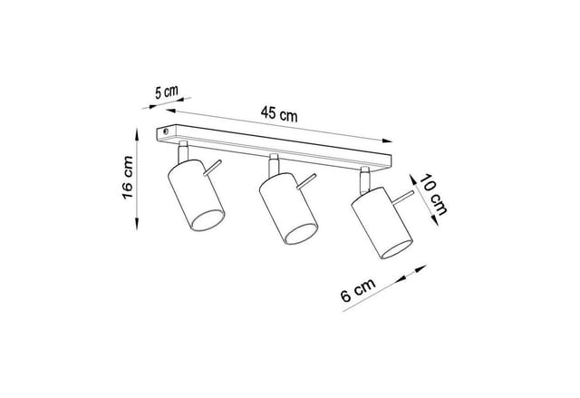 Deckenleuchten Ring Burgund 3xgu10 45cm Stahl Sollux