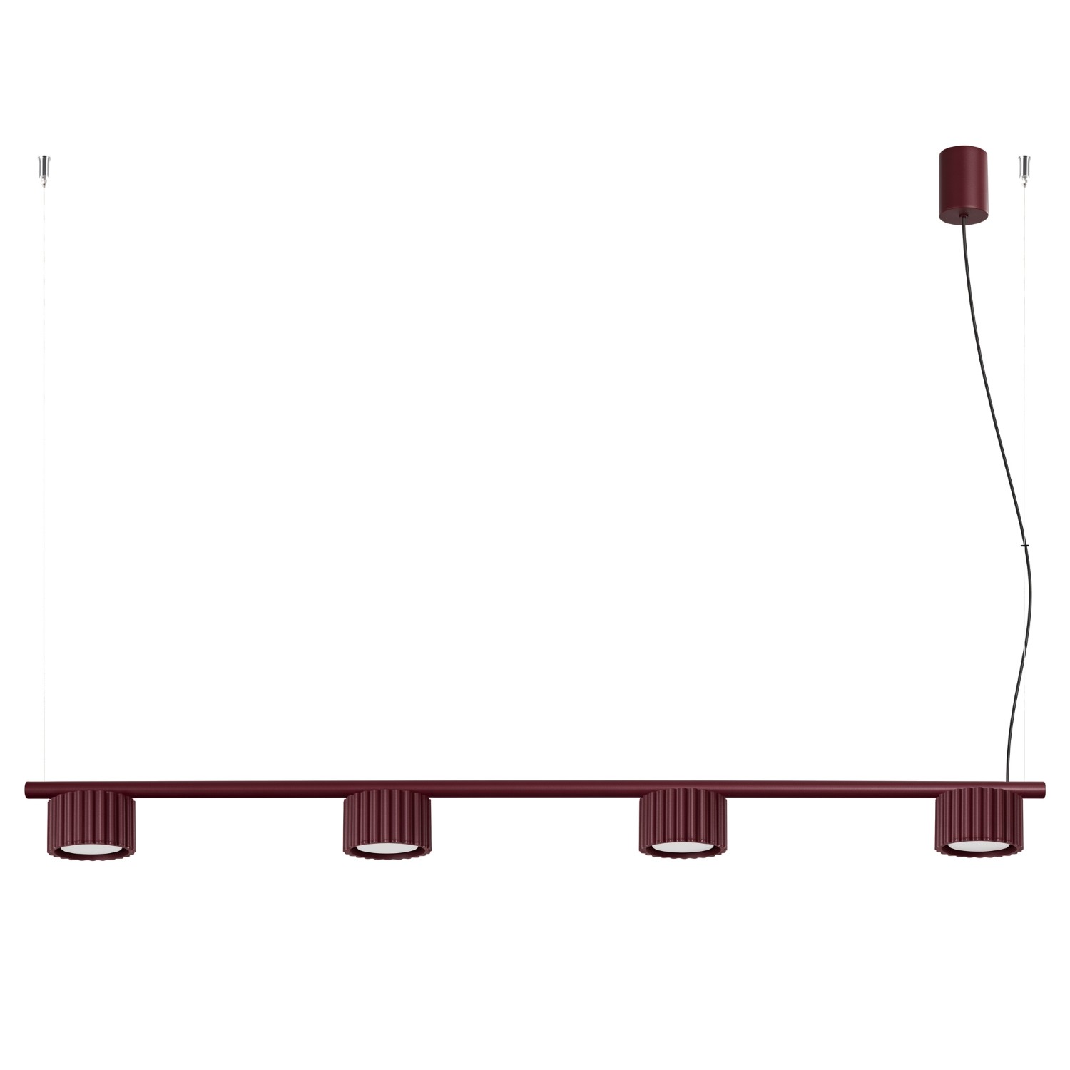 Kronleuchter Aura Burgund 4xgx53 122cm Aluminium Sollux
