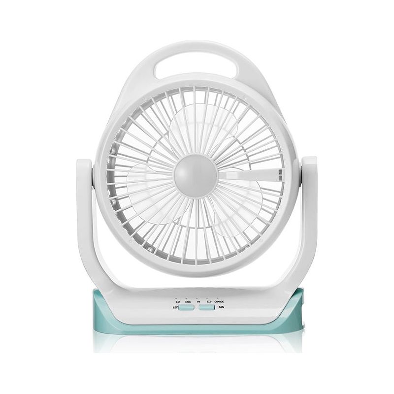 Tragbarer, Per Usb Aufladbarer Tischventilator Mit Led-licht.