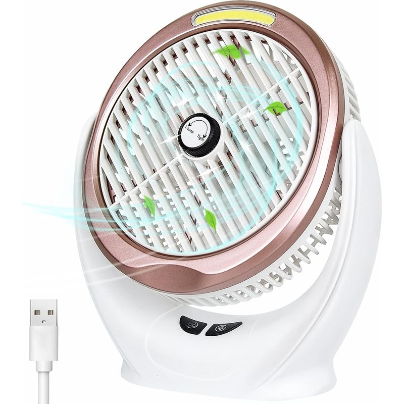 Tragbarer Tischventilator Mit Cob-nachtlicht Für Zuhause, Büro, Schlafzimmer Oder Reisen. Ideal Für Camping Und Reisen.