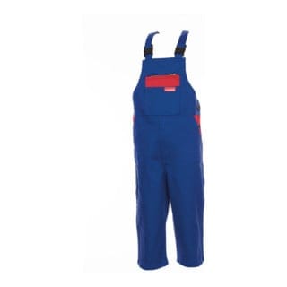 Planam Kinder-Latzhose kornblau/mittelrot 146/152