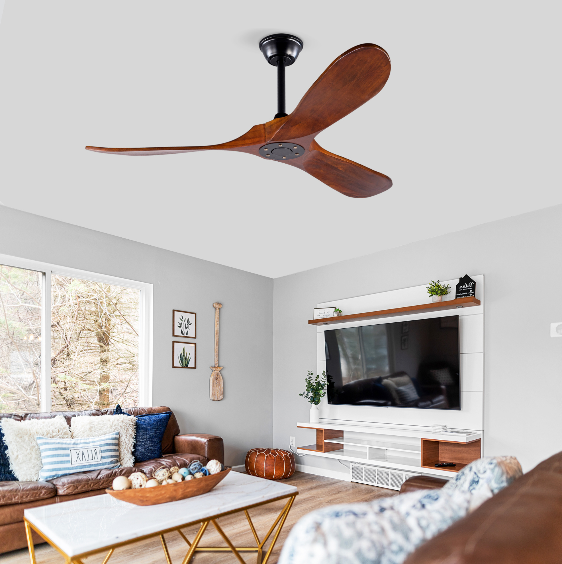 Deckenventilator Mit Fernbedienung 52 Zoll Holz Okmyhome
