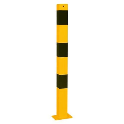 Schake Absperrpfosten Typ 470NPBG, ortsfest, 220x220 mm 70 x 70 mm, gelb / schwarz