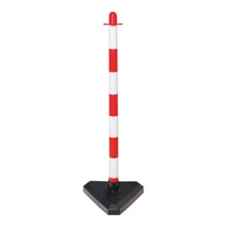 Moravia Kettenständer leicht rot/weiß 40 x 870 mm Dreiecksfuß Kunstständer + betongefüllt