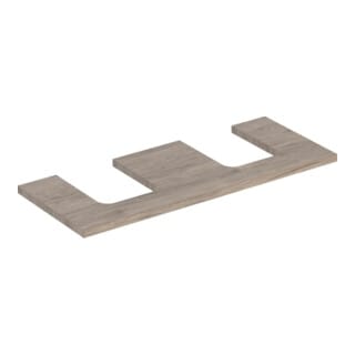 Geberit Waschtisch-Platte One 120x3x47cm, N hick./Mela Holz, AS 2-fach