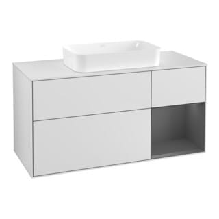 V&B Waschtischunterschrank Finion 120cm, Pl w m, Rg r A m, wh. m Lac