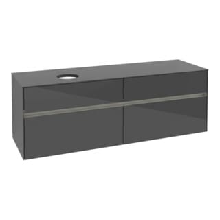 V&B Waschtischunterschrank Collaro 160x54,8x50cm, WT l, LED 12W, glo Gr