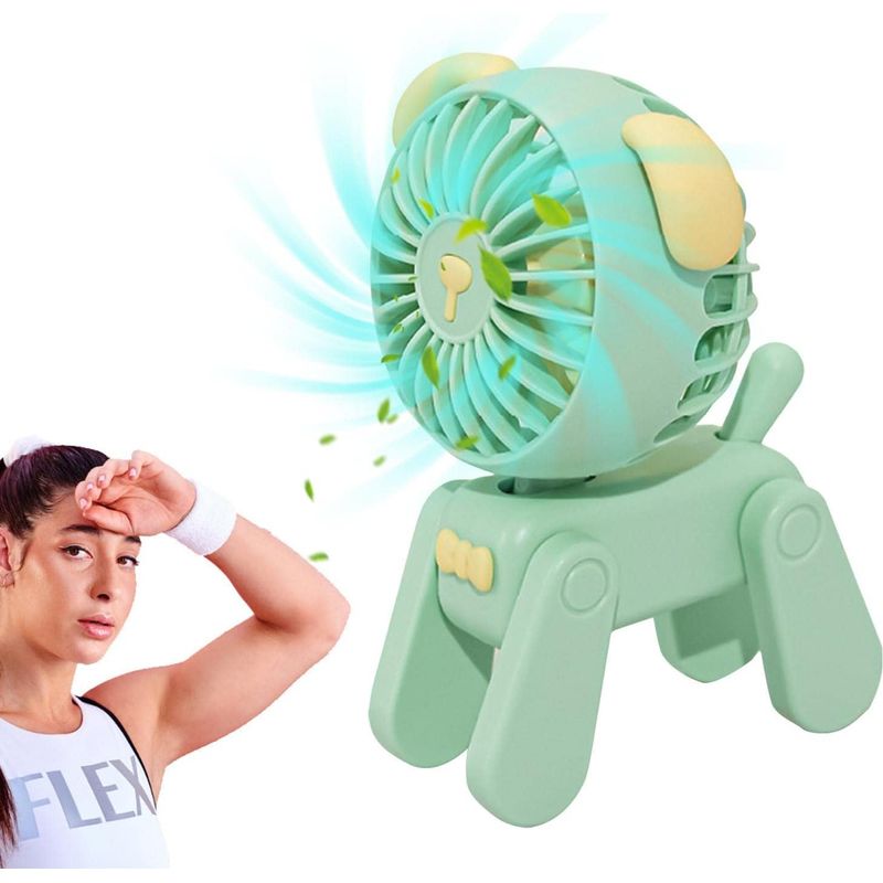 Kleiner, Tragbarer Und Leiser Tischventilator (grün), Geeignet Für Den Innen- Und Außenbereich.