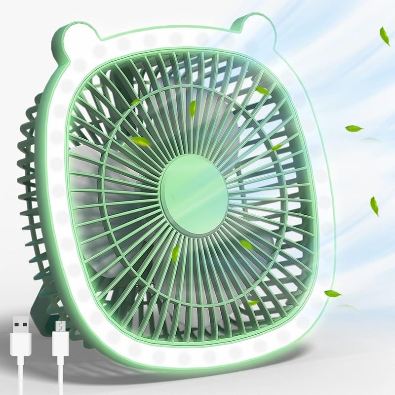 Grüner Usb-tischventilator, Verstellbar Und Tragbar, Ideal Für Zuhause, Schlafzimmer, Büro, Auto Oder Camping.