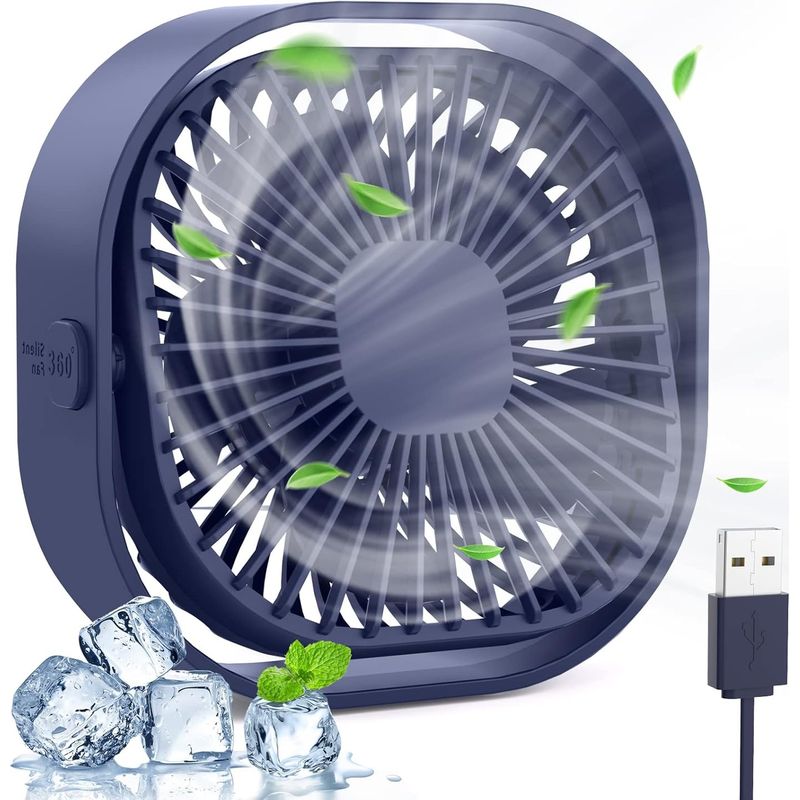 Leiser Und Leistungsstarker Tragbarer Usb-tischventilator Für Zuhause, Büro, Bett Oder Auto