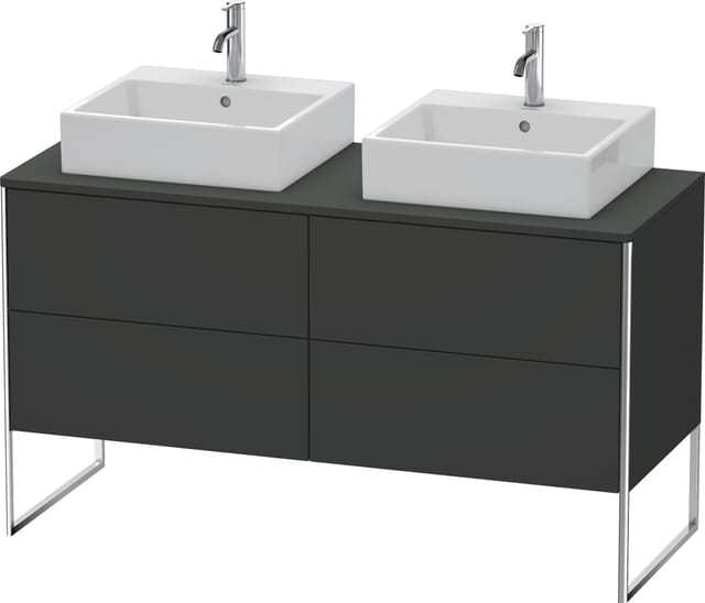 Duravit Waschtischunterschrank XSquare 140x54,8x77,8cm, 4 AZ, steh., graph matt